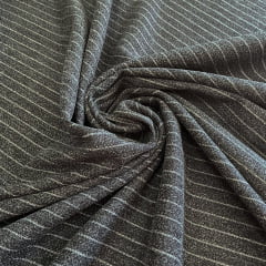 TECIDO MOLETINHO RISCA DE GIZ PRETO 100% POLIÉSTER 340 G/M² COM 1,50 LG