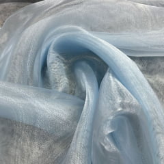 ORGANZA CRISTAL AZUL - 100% POLIÉSTER - COM 1,50 LG