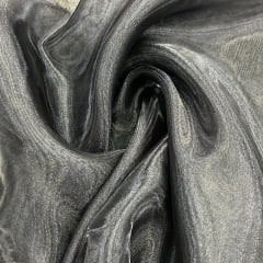 ORGANZA CRISTAL PRETO - 100% POLIÉSTER - COM 1,50 LG