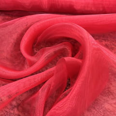 ORGANZA CRISTAL VERMELHO - 100% POLIÉSTER - COM 1,50 LG