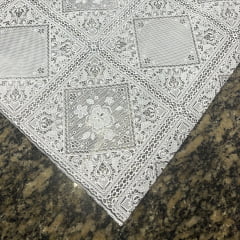 PLÁSTICO RENDADO ATOALHADO - BRANCO - 100% PVC - COM 1,37 LG - 6A96B21F5E4AA