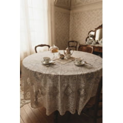 PLÁSTICO RENDADO ATOALHADO - BRANCO - 100% PVC - COM 1,37 LG - 6A96B21F5E4AA