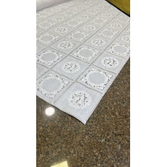 PLÁSTICO RENDADO ATOALHADO - BRANCO - 100% PVC - COM 1,37 LG