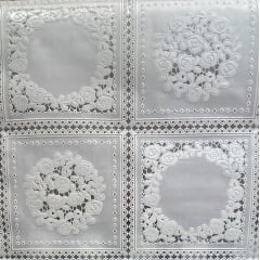 PLÁSTICO RENDADO ATOALHADO - BRANCO - 100% PVC - COM 1,37 LG PLÁSTICO RENDADO ATOALHADO - BRANCO - 100% PVC - COM 1,37 LG