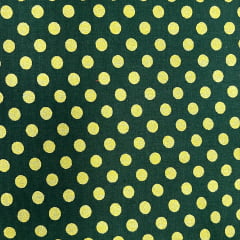 TRICOLINE POÁ DOUORADO DE 5 MM FUNDO VERDE 100% ALGODÃO COM 1,50 LG