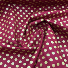 TRICOLINE POÁS DOUORADO DE 5 MM FUNDO VERMELHO 100% ALGODÃO COM 1,50 LG