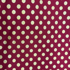 TRICOLINE POÁS DOUORADO DE 5 MM FUNDO VERMELHO 100% ALGODÃO COM 1,50 LG
