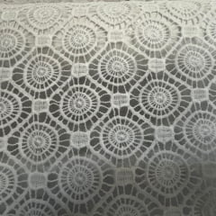 RENDA GUIPIR - COR BRANCA - DESENHO 100 - 100% POLIÉSTER - COM 1,30 LG