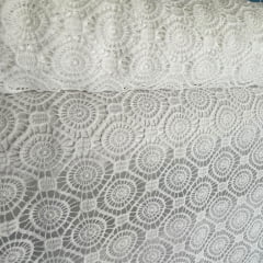 RENDA GUIPIR - COR BRANCA - DESENHO 100 - 100% POLIÉSTER - COM 1,30 LG