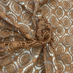 RENDA GUIPIR - COR TERRACOTA - DESENHO 100 - 100% POLIÉSTER - COM 1,30 LG