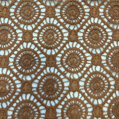 RENDA GUIPIR - COR TERRACOTA - DESENHO 100 - 100% POLIÉSTER - COM 1,30 LG