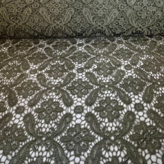 RENDA GUIPIR - COR VERDE MUSGO - DESENHO 095 - 100% POLIÉSTER - COM 1,30 LG