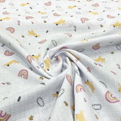 TECIDO DE FRALDA NOVA AMERICANA ESTAMPADA MINE QUADRADO COM 8 MM 100% ALGODÃO COM 0,75 LG 69D56704226AB