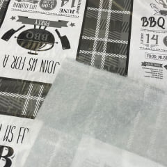 FLANELADO BARBECUE PRETO 100% POLIÉSTER COM 1,40 LG