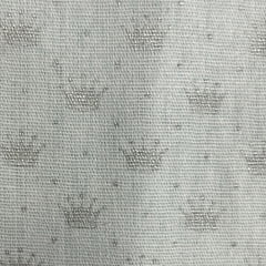 TECIDO TRICOLINE ESTAMPA COROAS PRATEADAS FUNDO BRANCO 100% ALGODÃO COM 1,50 LG 691490D27D8E6