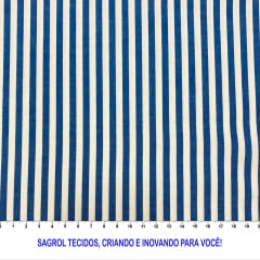 TECIDO TRICOLINE FIO-TINTO LISTRAS L229 AZUL ROYAL 100% ALGODÃO COM 1,50 LG