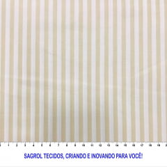 TECIDO TRICOLINE FIO-TINTO LISTRAS L229 BEGE 100% ALGODÃO COM 1,50 LG