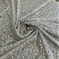 TECIDO TULE BORDADO CELEBRETY EMBROIDERY COR CINZA 100% POLIÉSTER COM 1.27 LG