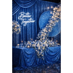 TECIDO PAETÊ FANTASIA - AZUL ROYAL - 64 G/M² - 100% POLIÉSTER - COM 1,09 DE LARGURA