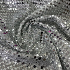 TECIDO PAETÊ FANTASIA - PRATA - 64 G/M² - 100% POLIÉSTER - COM 1,09 DE LARGURA TECIDO PAETÊ FANTASIA - PRATA - 64 G/M² - 100% POLIÉSTER - COM 1,09 DE LARGURA