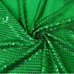 TECIDO PAETÊ FANTASIA - VERDE BANDEIRA - 64 G/M² - 100% POLIÉSTER - COM 1,09 DE LARGURA