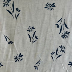 VISCOSE CORA ESTAMPADA COM AZUL - 90% VISCOSE E 10% LINHO 170 G/M² COM 1,40 LG