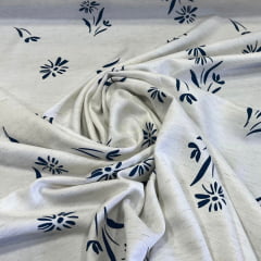 VISCOSE CORA ESTAMPADA COM AZUL - 90% VISCOSE E 10% LINHO 170 G/M² COM 1,40 LG