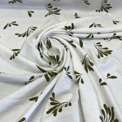 VISCOSE CORA ESTAMPADA COM VERDE - 90% VISCOSE E 10% LINHO 170 G/M² COM 1,40 LG
