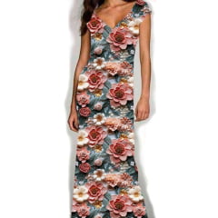 VISCOSE ESTAMPA 3D COVITE DE CASAMENTO FLORES DE OUTONO 100% VISCOSE COM 1,40 LG