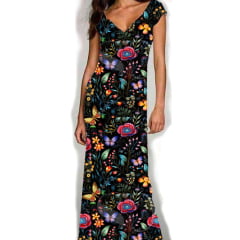 VISCOSE ESTAMPA 3D JARDIM DE BORBOLETAS DE FLORES SILVESTRE VIBRANTES 100% VISCOSE COM 1,40 LG