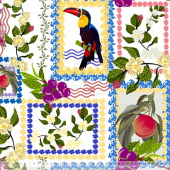 VISCOSE ESTAMPA DIGITAL JARDIM DE TUCANOS 100% VISCOSE COOM 1,40 LG