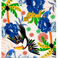 VISCOSE ESTAMPA DIGITAL PARAISO SELVAGEM 100% VISCOSE COM 1,40 LG