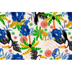 VISCOSE ESTAMPA DIGITAL PARAISO SELVAGEM 100% VISCOSE COM 1,40 LG