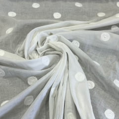VOIL COTTON ORION BRANCO COM BORDADO BRANCO - 100% ALGODÃO - 90 G/M³ - COM 1,45 LG