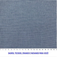 TECIDO TRICOLINE FIO-TINTO VICHY XADREZ 1XM - MARINHO - 100% ALGODÃO COM 1,50 LG - REF. 705