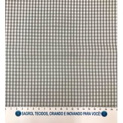 TECIDO TRICOLINE FIO-TINTO VICHY XADREZ 8XM - CINZA - 100% ALGODÃO COM 1,50 LG - REF. 707