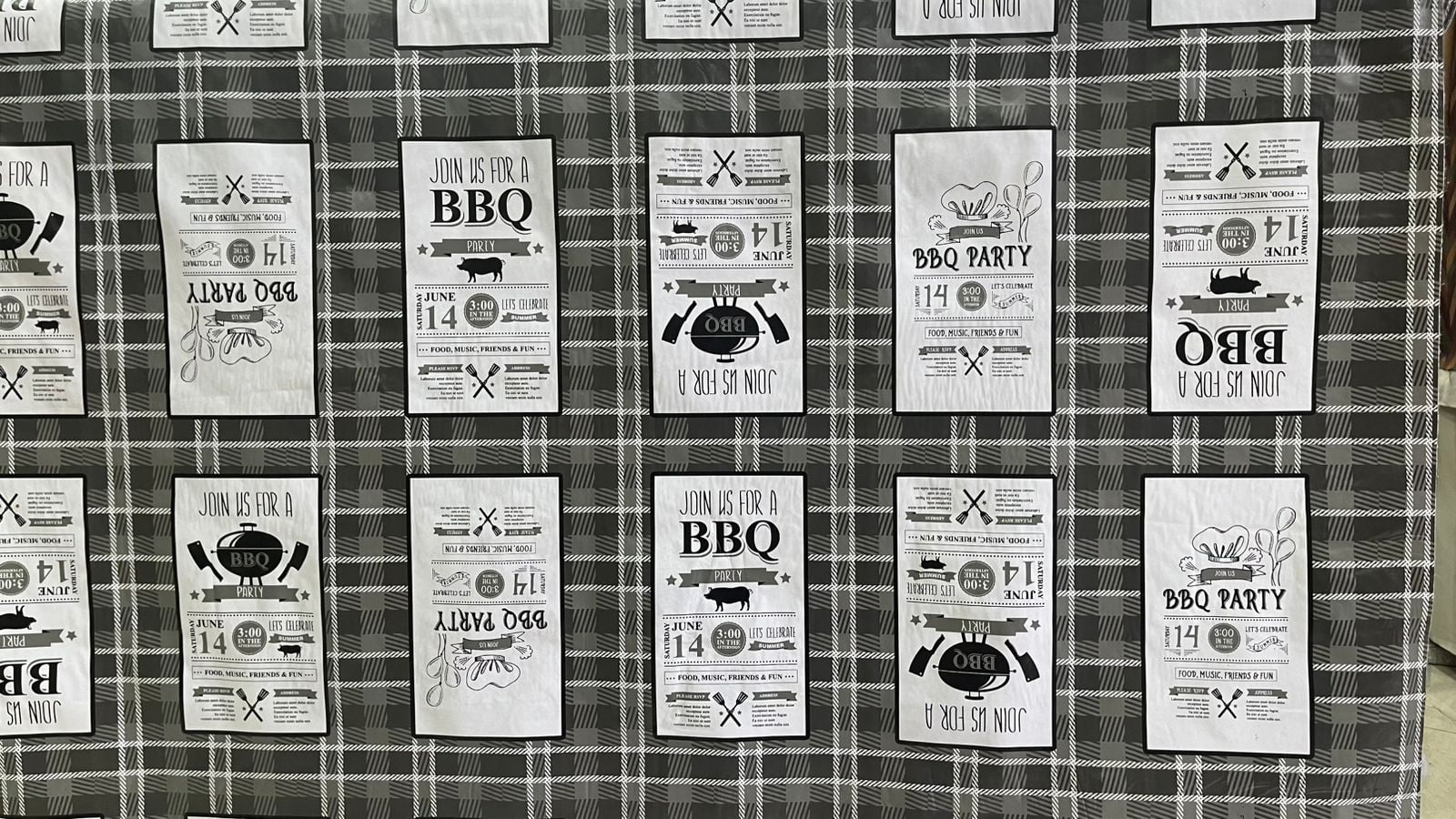 FLANELADO BARBECUE PRETO 100% POLIÉSTER COM 1,40 LG