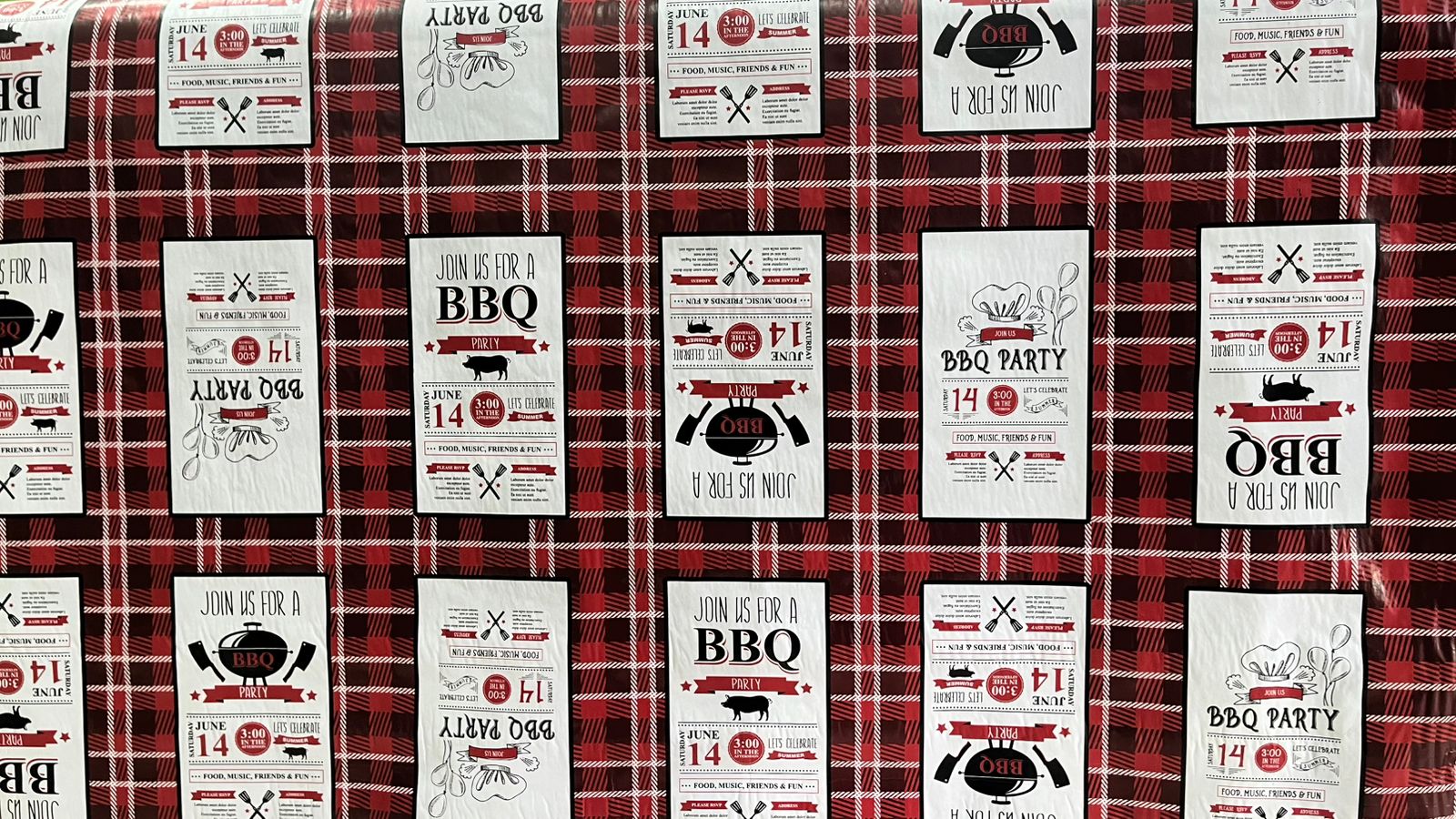 FLANELADO BARBECUE VERMELHO 100% POLIÉSTER COM 1,40 LG