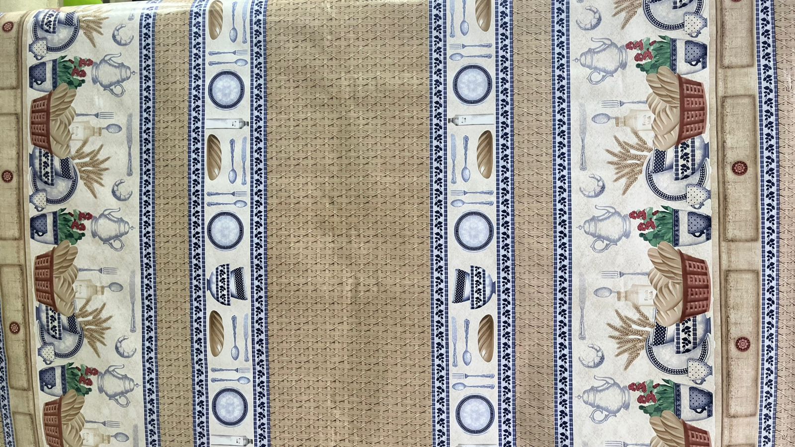 FORRO PARA TOALHA DE MESA TÉRMICO ESTAMPA CAFÉ DA MANHÃ 100% POLIÉSTER COM 1,40 LG