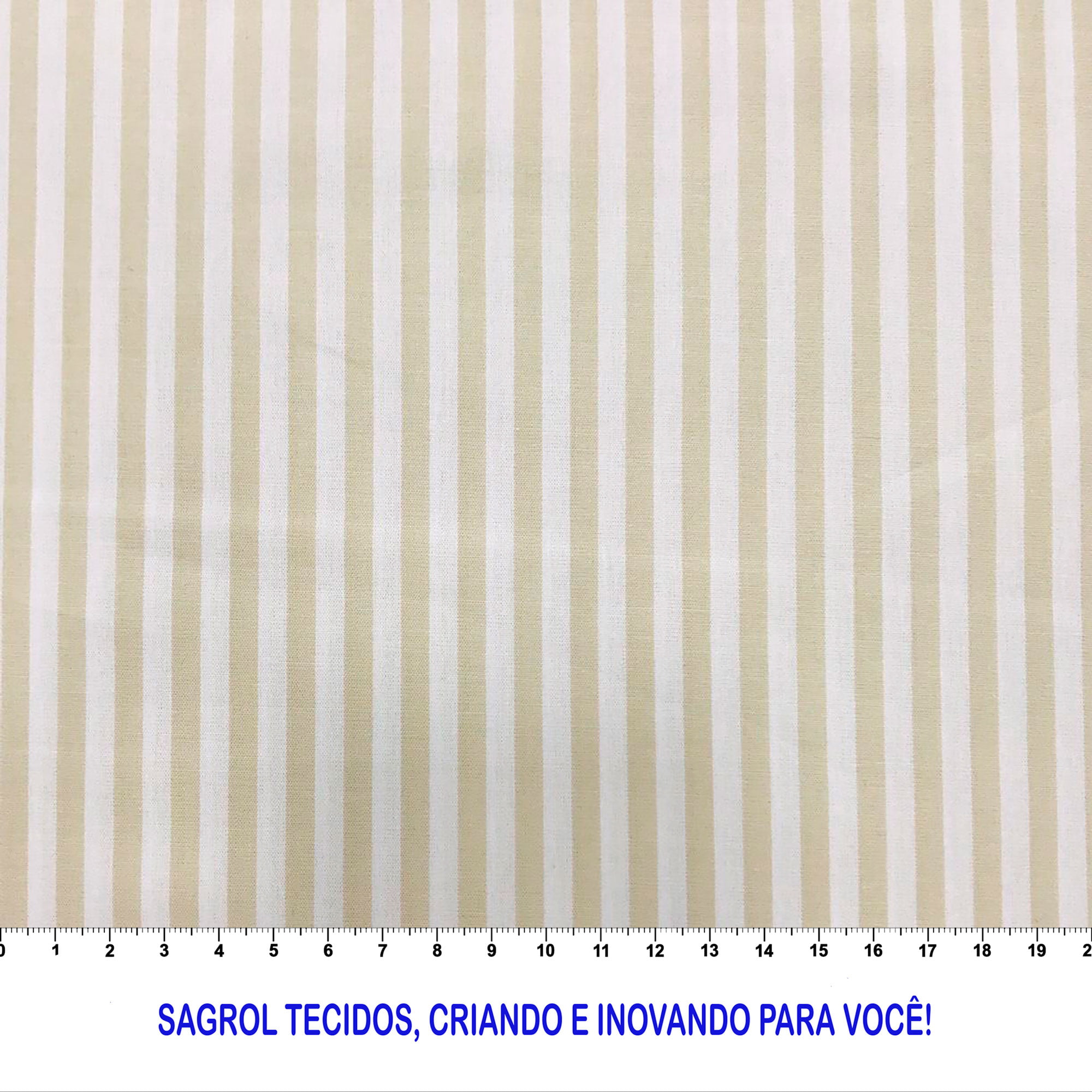 TECIDO TRICOLINE FIO-TINTO LISTRAS L229 BEGE 100% ALGODÃO COM 1,50 LG