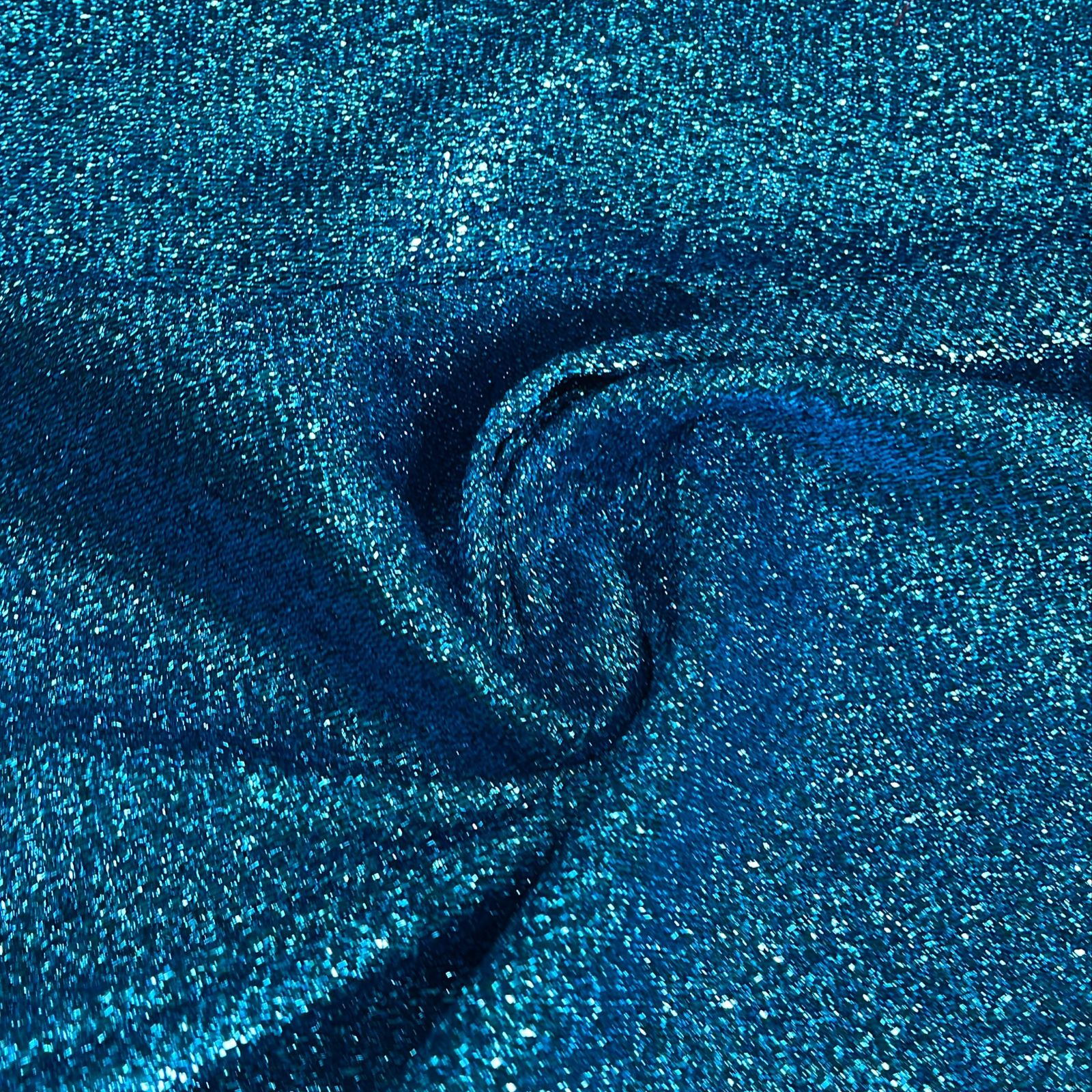 TECIDO SERPENTINA DE CARNAVAL - TURQUESA - 100% POLIÉSTER - COM 1,50 LG