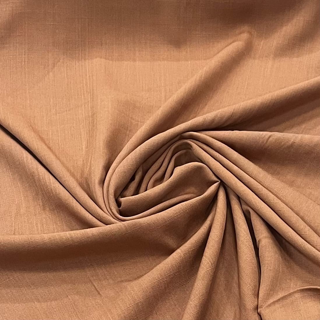 TECIDO VISCOLINHO LISO - COR CARAMELO - 157 G/M² - 100% VISCOSE - COM 1,37 LG