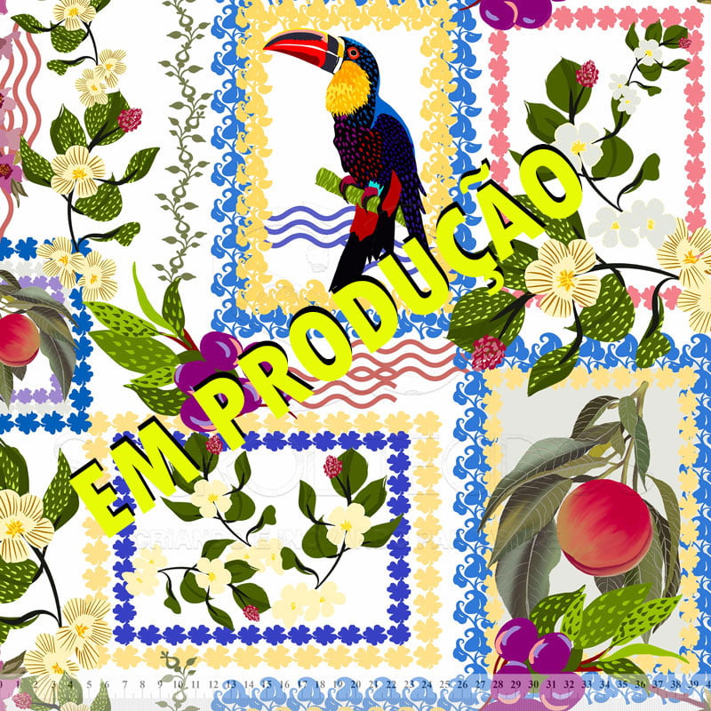VISCOSE ESTAMPA DIGITAL JARDIM DE TUCANOS 100% VISCOSE COOM 1,40 LG