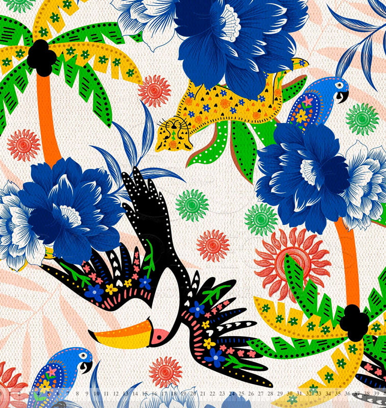 VISCOSE ESTAMPA DIGITAL PARAISO SELVAGEM 100% VISCOSE COM 1,40 LG